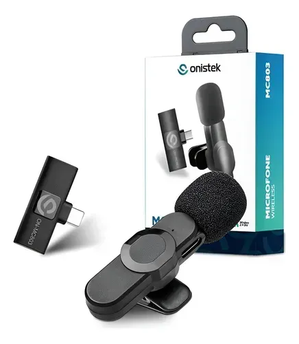 Microfone Onistek Lapela Sem Fio Mc804 Profissional