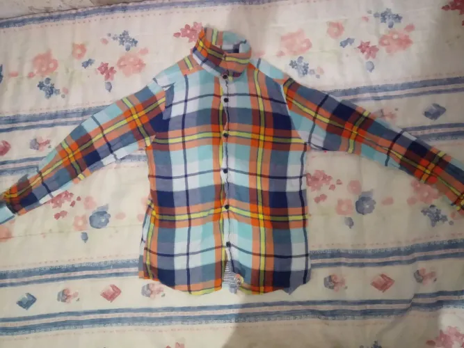 Camisa xadrez infantil colorida