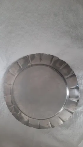 Bandeja inox com gravura primeira missa no Brasil.