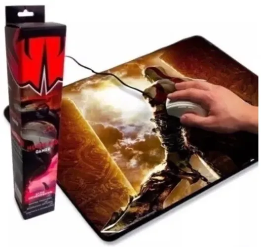 Mouse Pad Gamer Knup KP-S07 de tecido God of War 32mm x 42mm x 0.3cm Multicolor