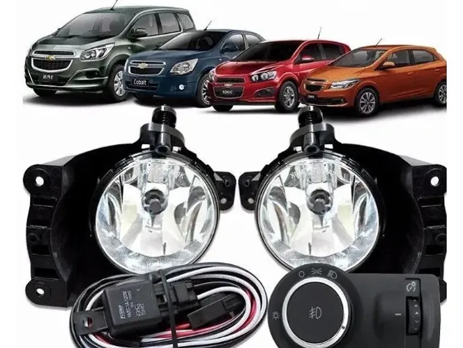 Kit Farol de Milha Neblina Auxiliar GM Onix, Spin, Cobalt, Prisma, Sonic Original