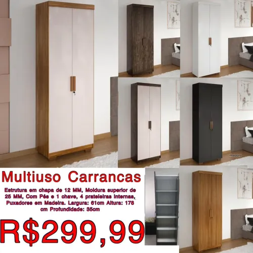 Armário Multiuso Carrancas 2 Portas 61cm