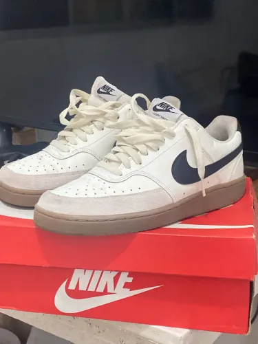 Nike Court Vision Low ? Branco preto e bege , Conservado e Estiloso