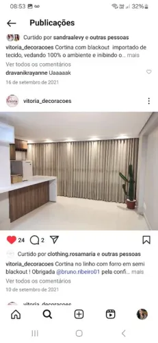 Cortina Blackout em Linho com Forro - Semi Blackout