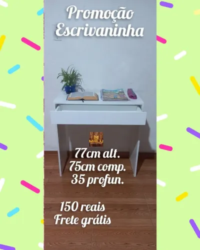 Promoção Escrivaninha Branca com Frete Grátis