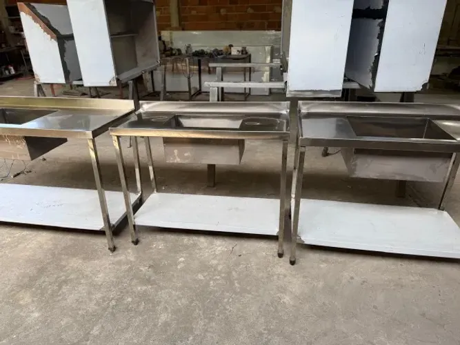  Tanque bancada pia industrial inox