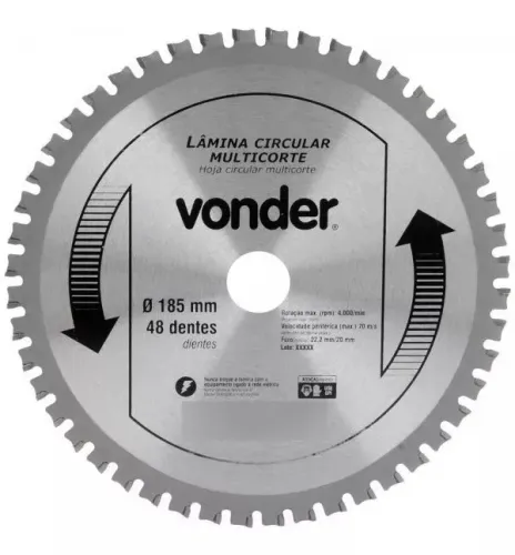 LAMINA DE CIRCULAR MULTICORTE 185X1.1X1.6X48DENTES VONDER 