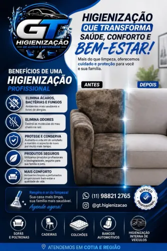 Higienização sofá ,cama ,cadeiras / automotiva ?