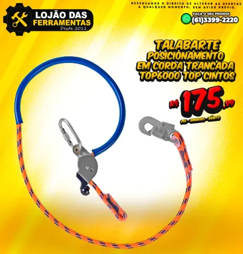 Talabarte Posicionamento em Corda Trancada TOP6000 Top Cintos