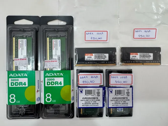 Memória Ddr-4 8gb/16gb Notebook. A partir R$:230,00.