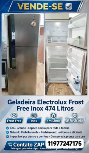 Geladeira Eletrolux Duplex Frost Free inox 474 litros