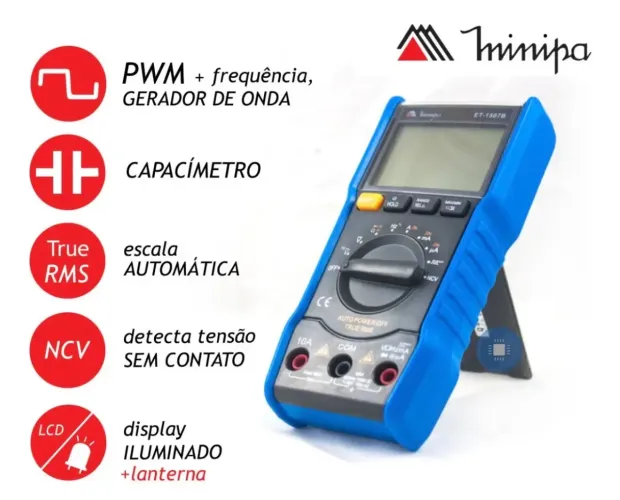 Multímetro Digital True Rms Capacímetro Ncv Et-1507b