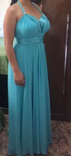 Vestido de festa azul tiffany