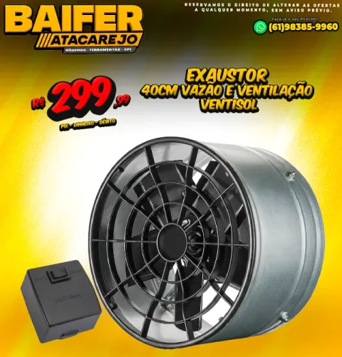 Exaustor 40cm Vazão e Ventilação Ventisol