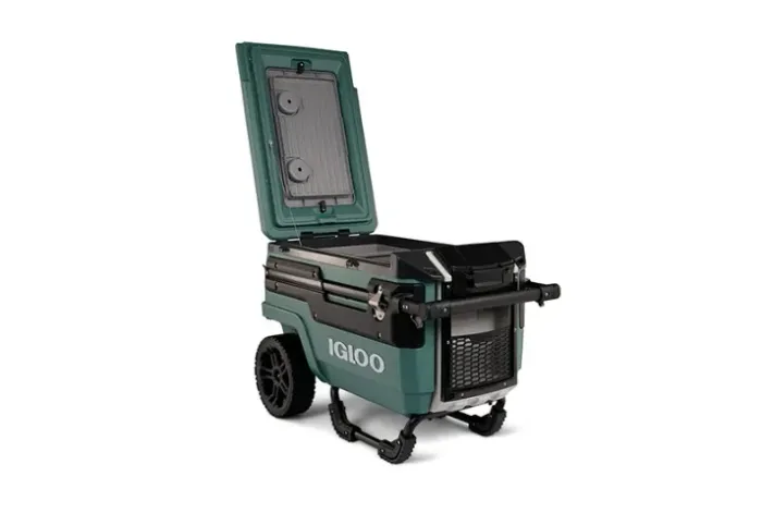 Cooler Com Rodas e Alças de Alavancagem Telescópio Igloo 66L Verde 