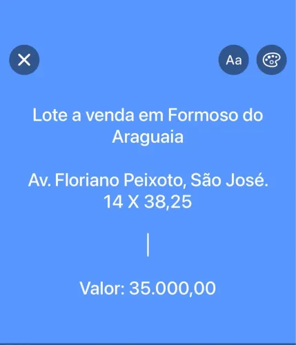 Lote em Formoso do Araguaia