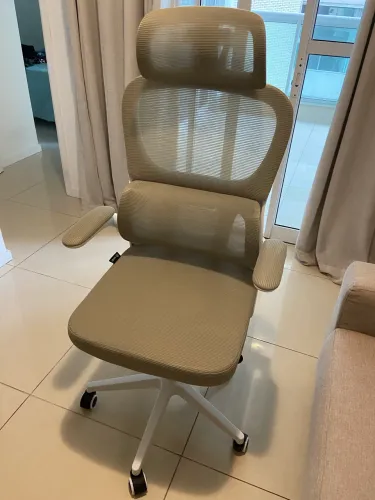 Cadeira Escritório Ergonômica com Suporte Lombar Estofado