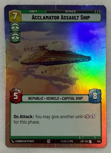 Star Wars Unlimited Acclamator Assault Ship Hyperspace Foil 846