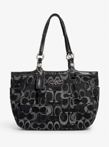 Bolsa Coach Original Autentica Tote Signature Preta Cinza Parker Luxo