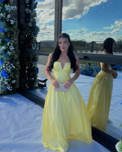vestido amarelo manteiga 