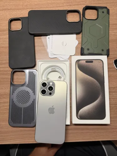 iPhone 15 pro Max cor natural Titanium -nacional