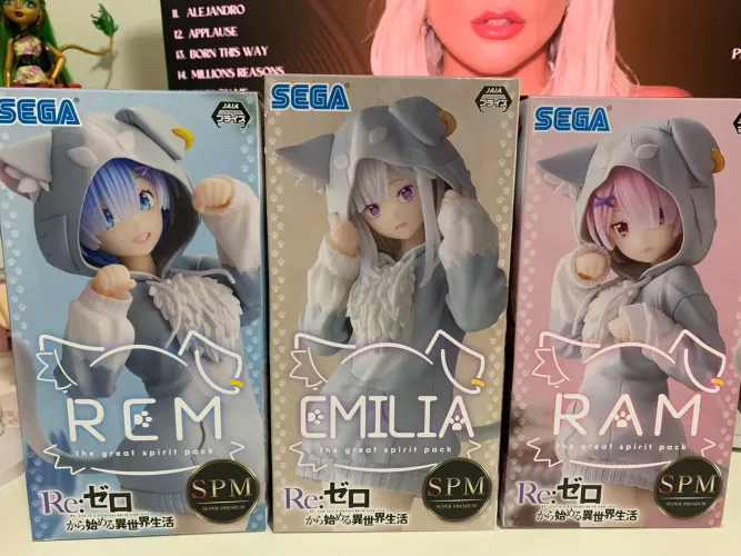 Lote Re:Zero SPM Sega (Rem, Ram e Emilia)