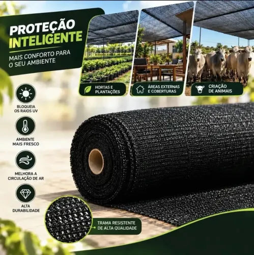 TELA SOMBREAMENTO 50% 4,00mx50metros proteção Uv- Sombrite