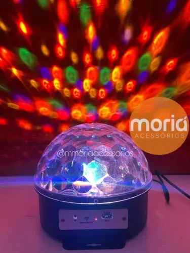 Globo Bola Maluca Led Magic Cristal Rgb Festas Mp3 Controle