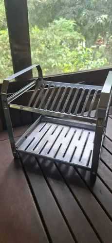 Escorredor de louça, 12 pratos, inox. LEIA A DESCRIÇÃO!