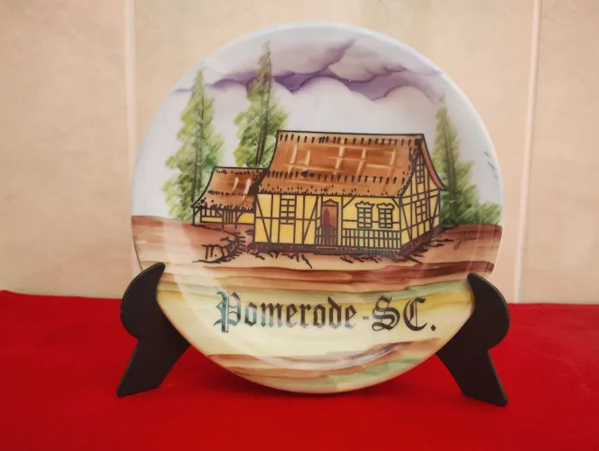 Prato para decoração em porcelana Schmidt Pomerode/SC