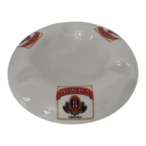 Antigo Cinzeiro Coleção Antártica Porcelana Branca Grande