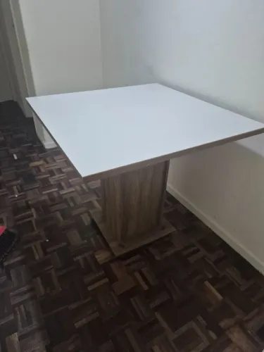 Mesa de Jantar Quadradra 90x90 Tampo de Vidro