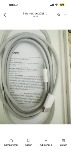 FONTE E CABO ORIGINAL APLLE DO IPHONE SUPERIOR AO MODELO DO 15