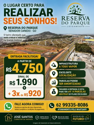 Realize seu sonho da casa própria, no residencial reserva do parque