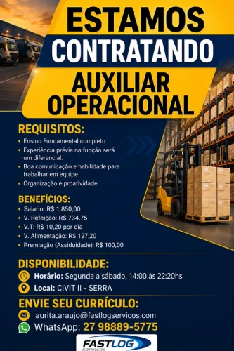 VAGA DE EMPREGO - AUXILIAR OPERACIONAL