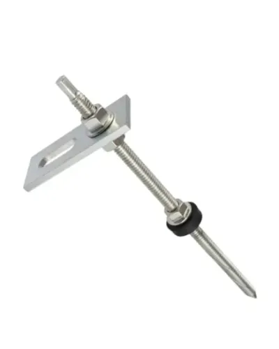 Haste Solar M10x250 P/ Madeira C/ Suporte Reto E Fixador - (SOMENTE ACIMA DE 100 UNIDADES)