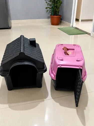 Casinha pet e caixa transporte