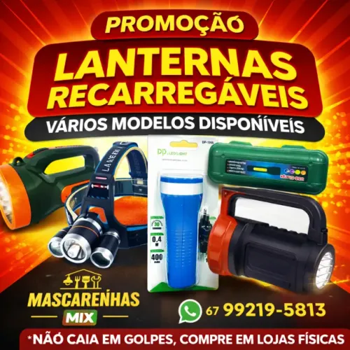 Lanternas Recarregáveis Vários Modelos Disponíveis Cod: 0193
