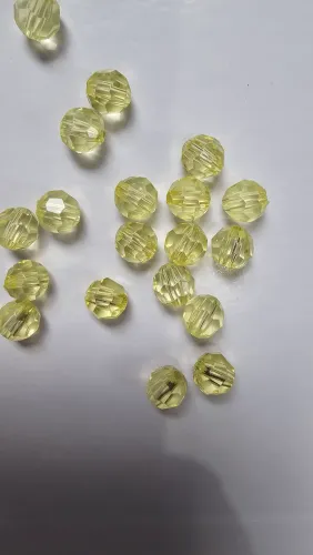 Lote 296,5g Contas Acrílicas Facetadas Amarelo Translúcido para Artesanato