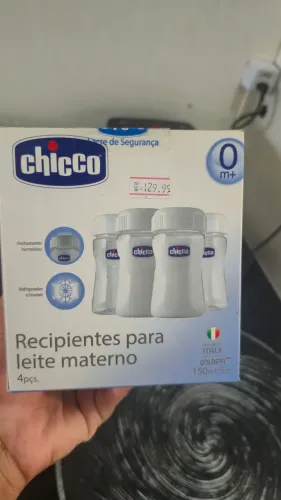 Recipientes para Leite Materno Chicco 150ml - Kit com 4 Unidades | Novo