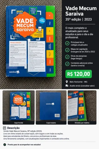 Vade Mecum Saraiva 2023 - 35ª edição Vendo Vade Mecum Saraiva - 35ª edição (2023)