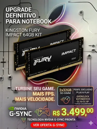 Kit 64gb 2x32 memória ddr4 fury notebook