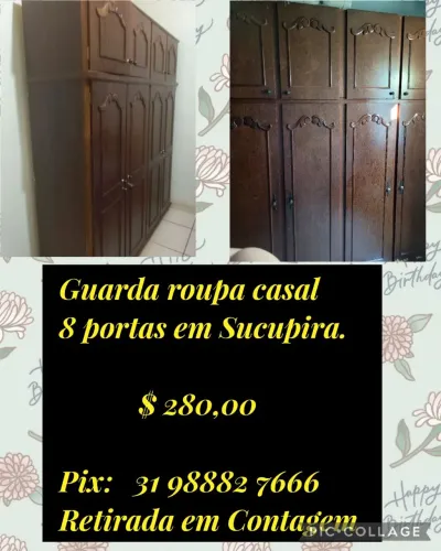 Guarda roupa casal 8 pts Sucupira