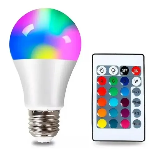 Lâmpada LED Iluminação Colorida 16 Cores 5W com Controle Remoto
