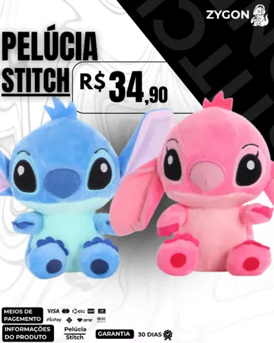 [NOVO] Boneco de Pelúcia Stitch Disney Importado - Garantia 30 Dias