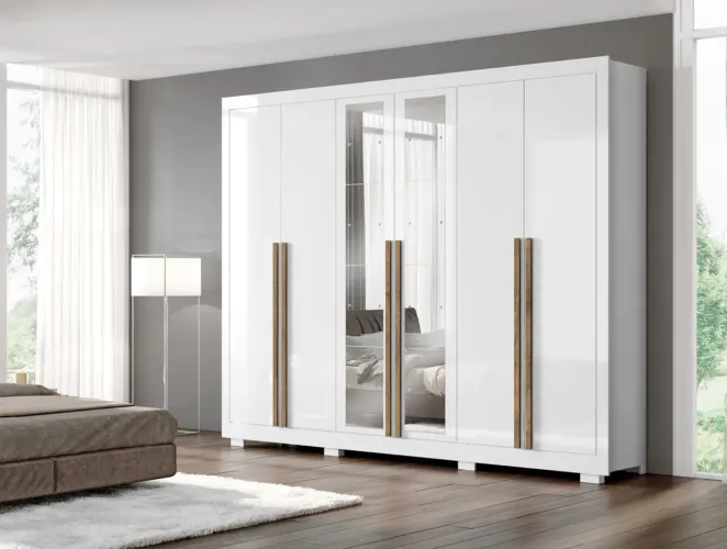 Roupeiro Europa Maxel - 6 Portas e 6 Gavetas com Acabamento Premium | Entrega Imediata