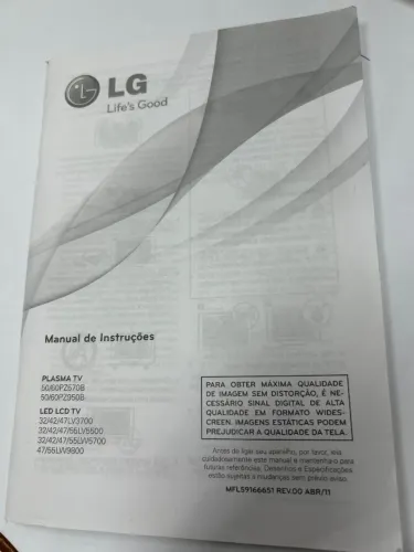 Manual e controles da TV 32?LG 32LV3700