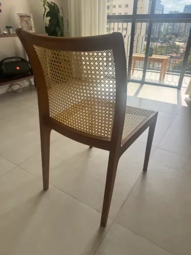 Conjunto com 4 Cadeiras de Madeira - Palhinha Natural