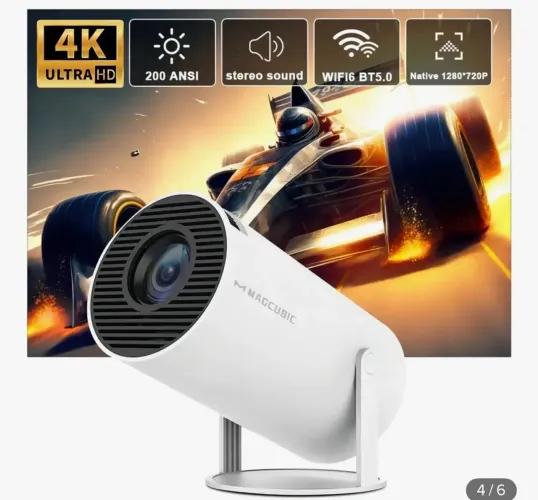 Projetor Mini Portátil Wi-fi Bluetooth 4k Magcubic + tela de projeção