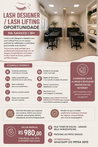 LASH DESIGNER - OPORTUNIDADE NA SAVASSI | BH